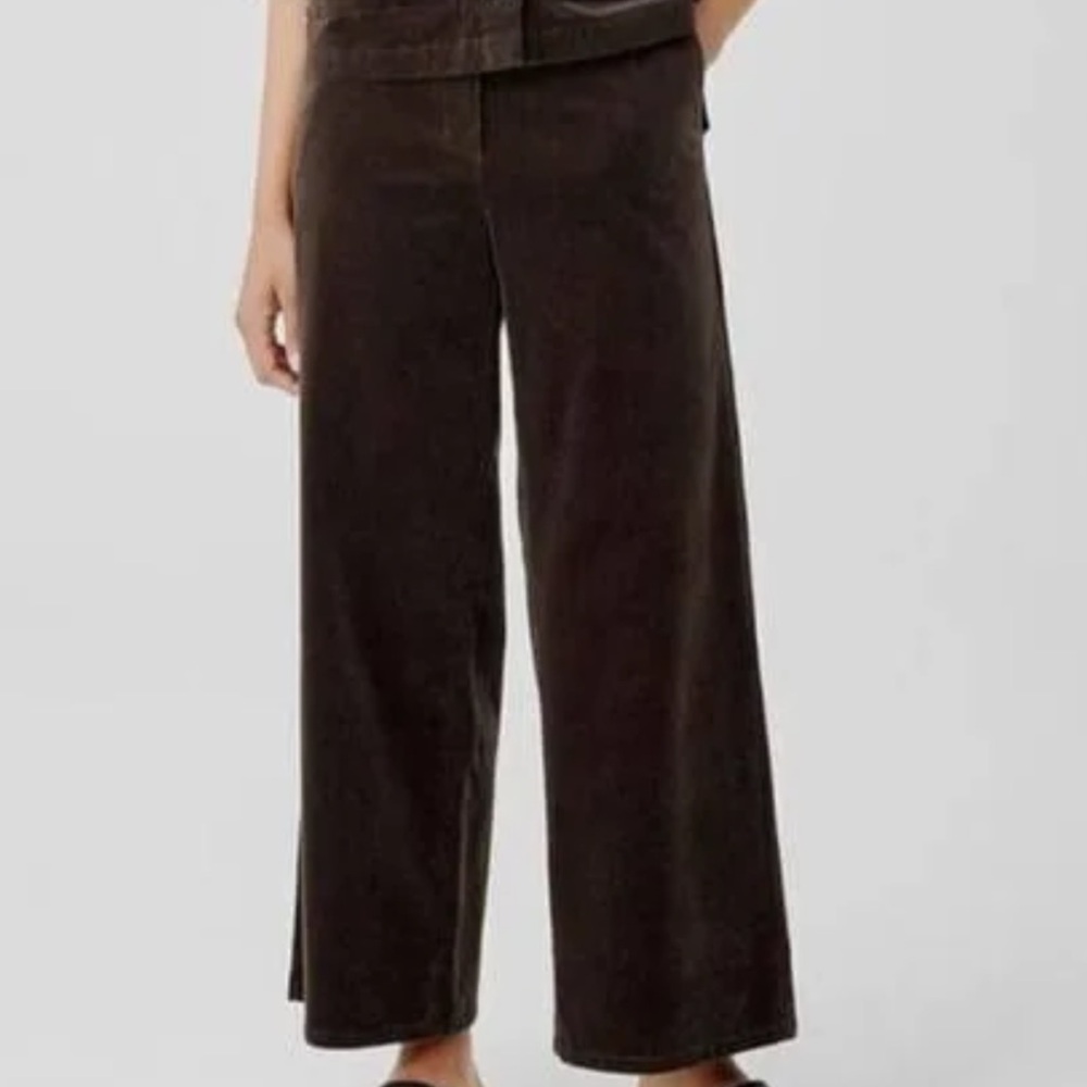 Eileen Fisher corduroy wide ankle pants size XL khaki color NEW